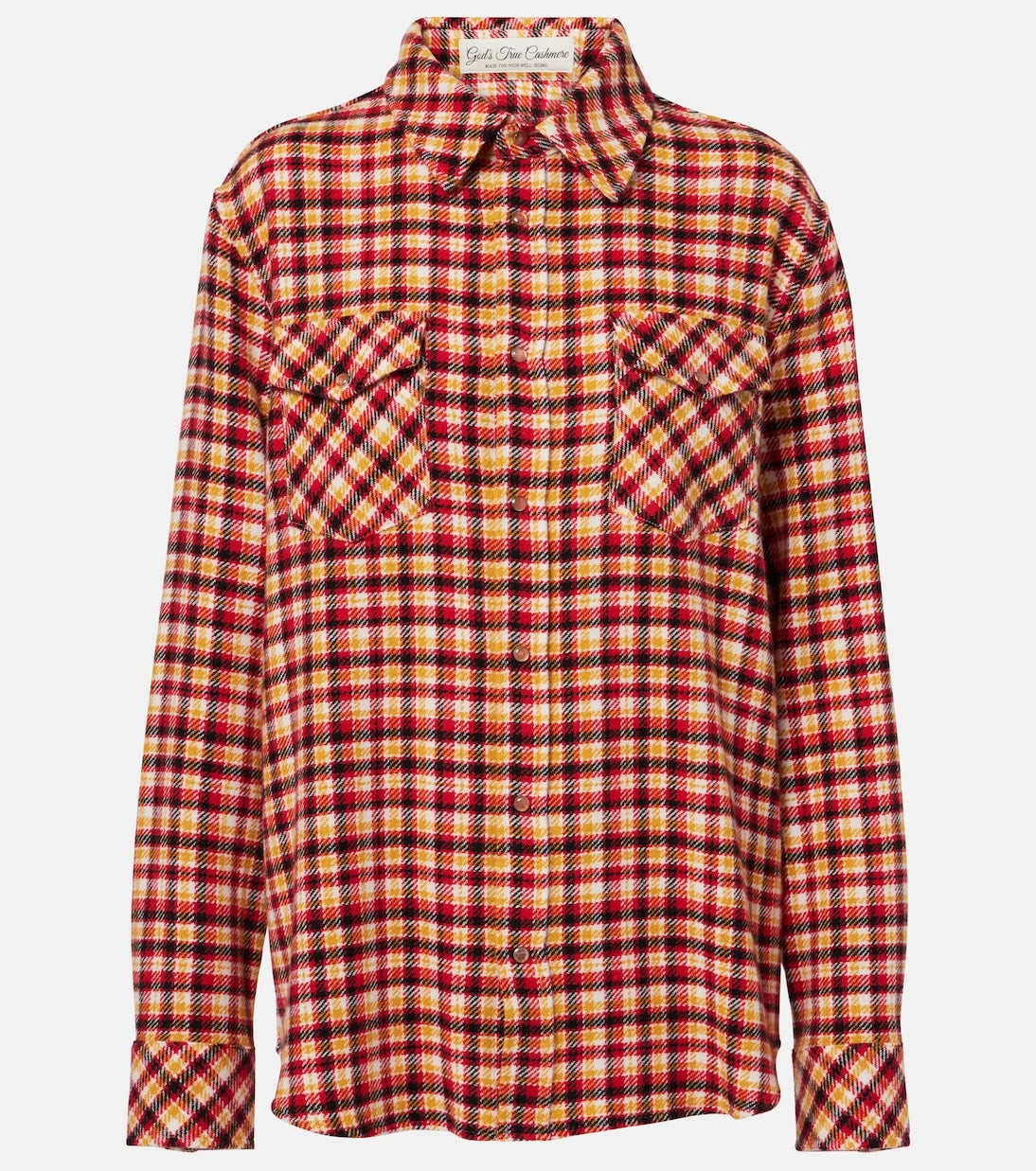 God's True Cashmere - Time plaid cashmere shirt