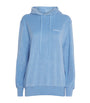 Hunza G Blue Cotton Terry Towelling Hoodie