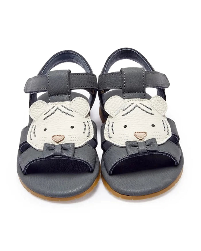 Donsje Çocuklar İçin Açık Topuklu Deri Dhalo Sandals Festive White Tiger