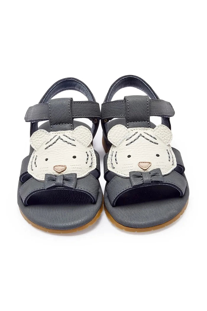Donsje Çocuklar İçin Açık Topuklu Deri Dhalo Sandals Festive White Tiger