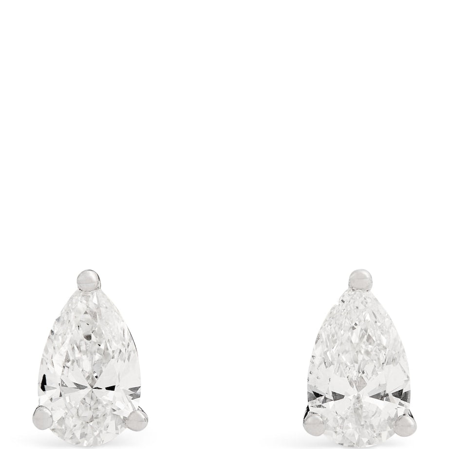 White Gold and Diamond Pear Stud Earrings (0.50ctw)