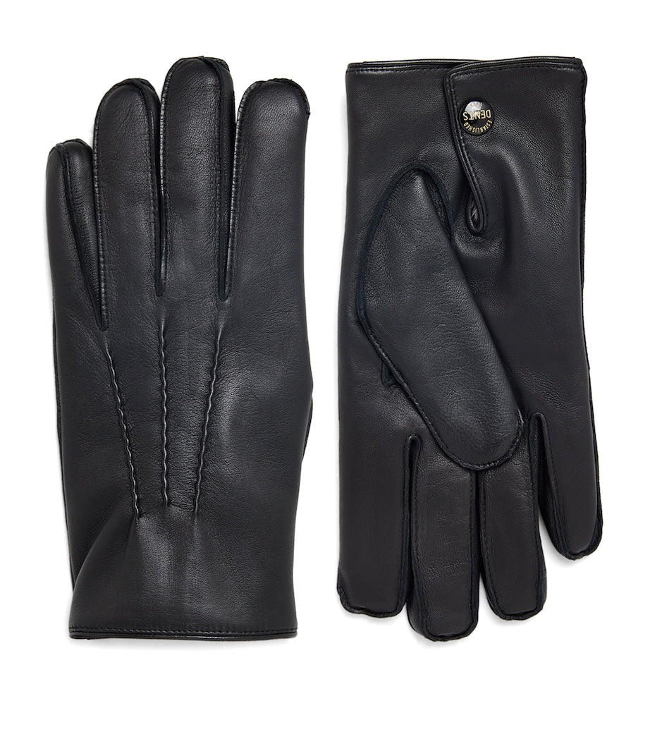 DENTS Leather Fur-Lined Lumley Gloves