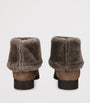 Toteme Brown Shearling Fold-Down Ankle Boots