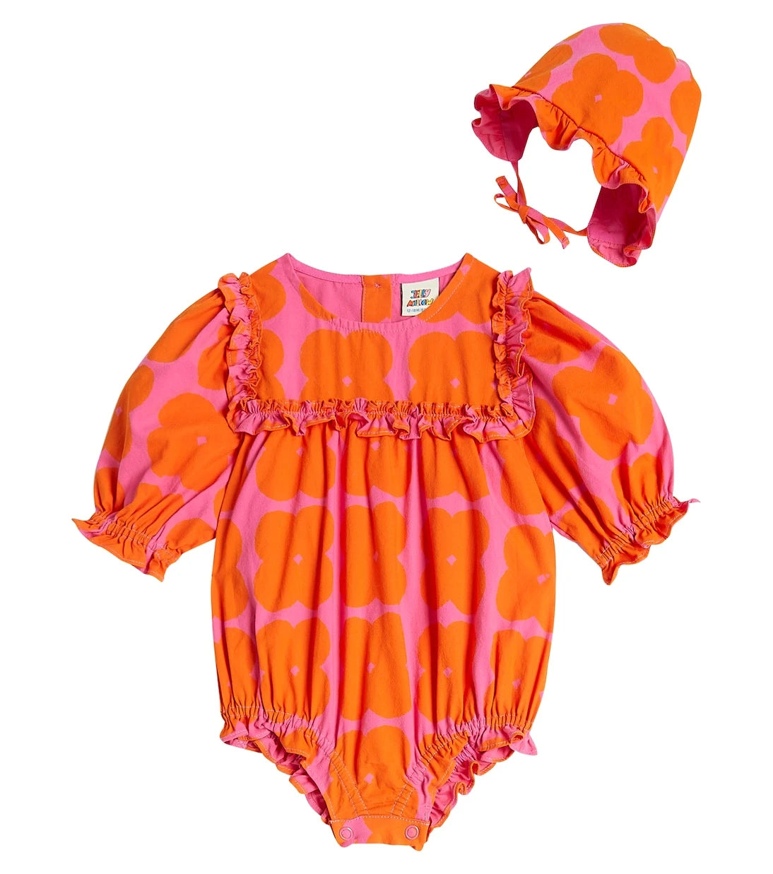 Jellymallow - Baby Clover cotton playsuit and hat set