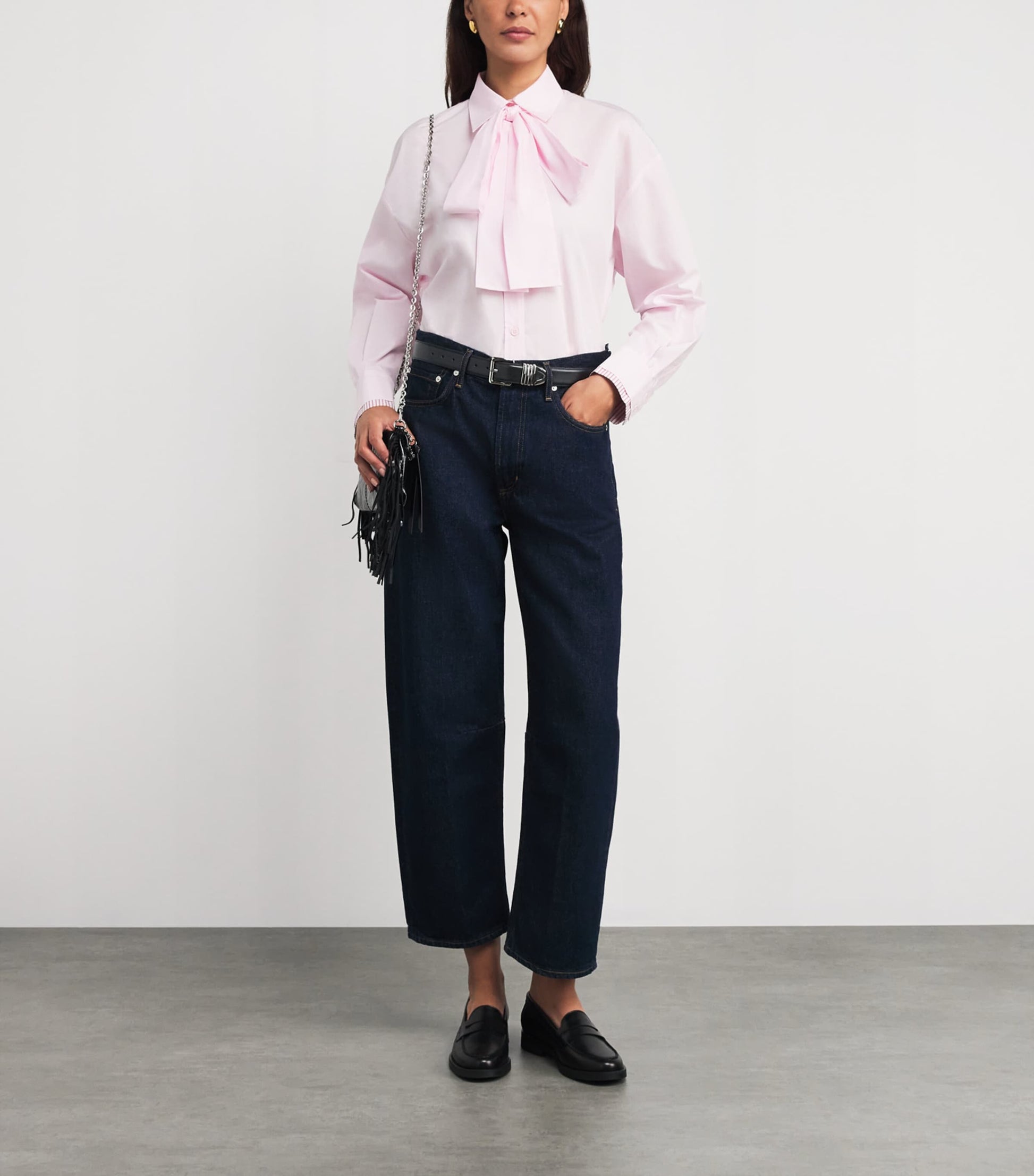 Maje Black Leather Multi-Ring Belt