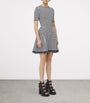 McQueen Black Frayed Houndstooth Mini Dress
