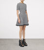 McQueen Black Frayed Houndstooth Mini Dress