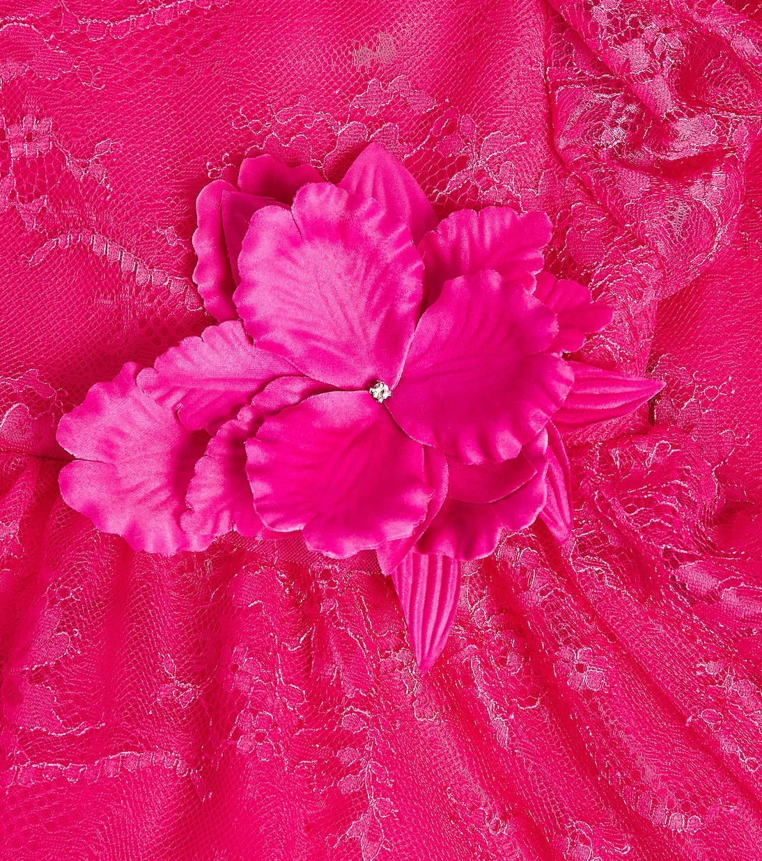 Monnalisa - Embellished puff-sleeve dress