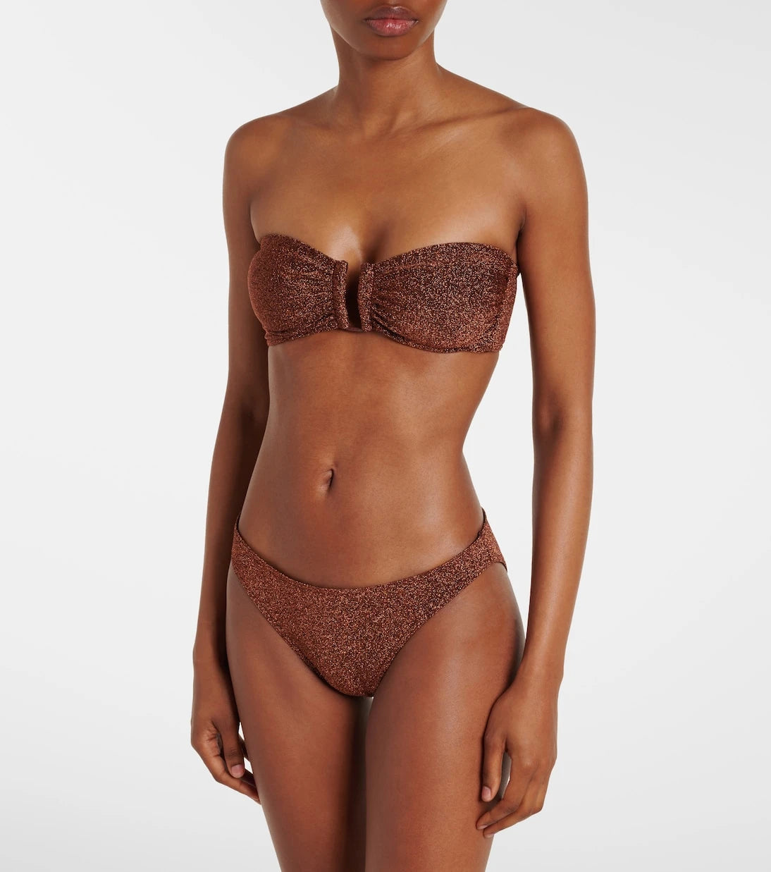 Eres - Flamboyant lurex® bandeau bikini top