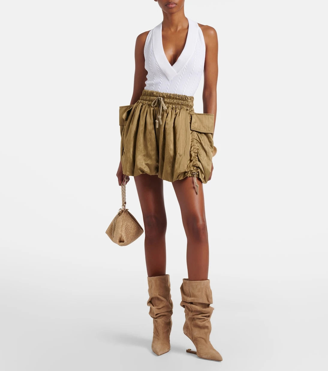 Balmain - Gabardin kargo şort