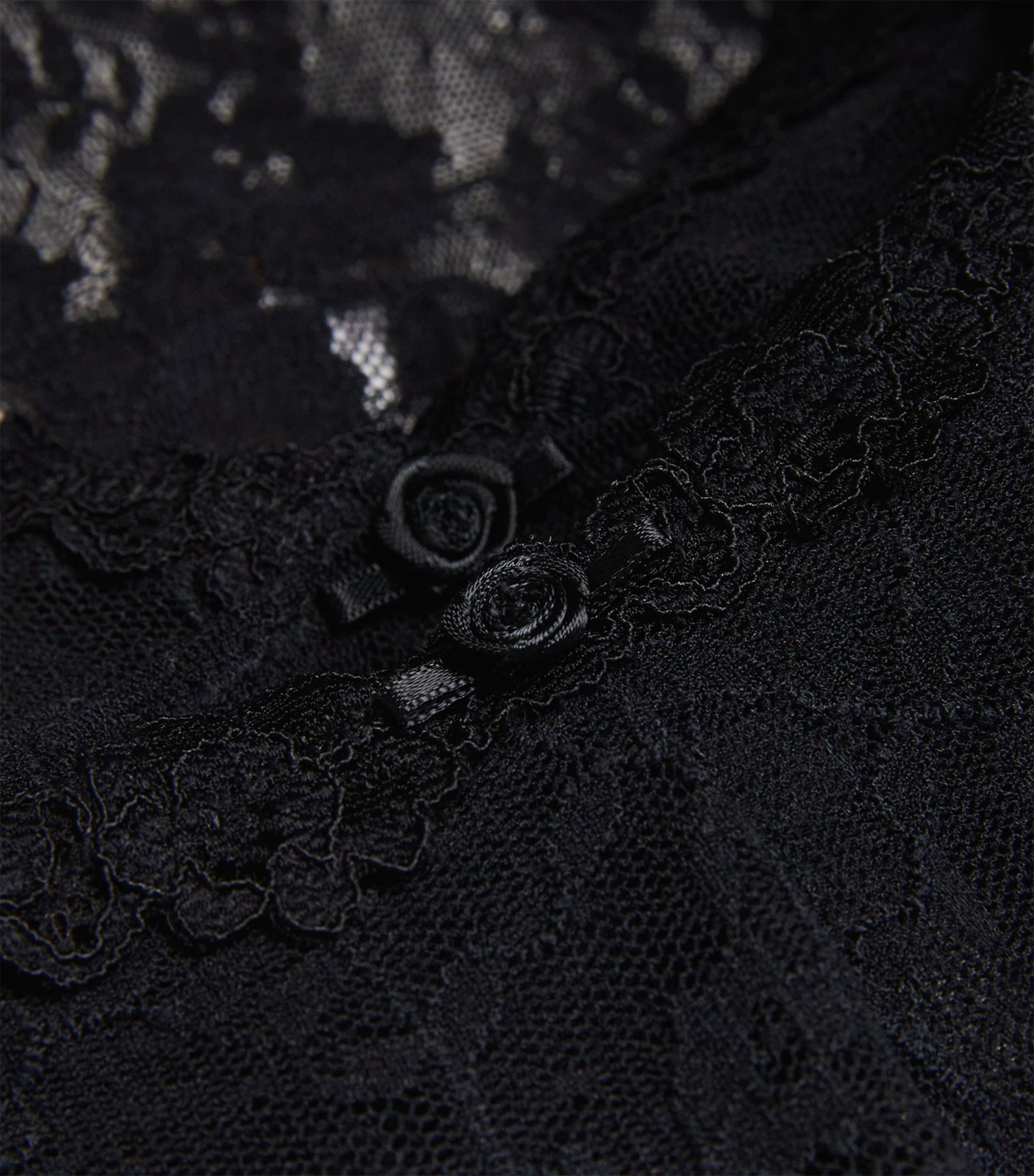 Skims Black Stretch Lace Triangle Camisole and Shorts Set