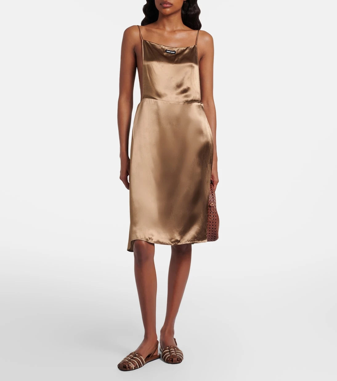 Miu Miu - Open-back satin minidress