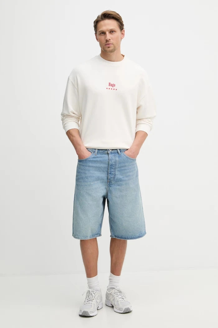 HUGO Blue erkek pamuklu sweatshirt Nucavex
