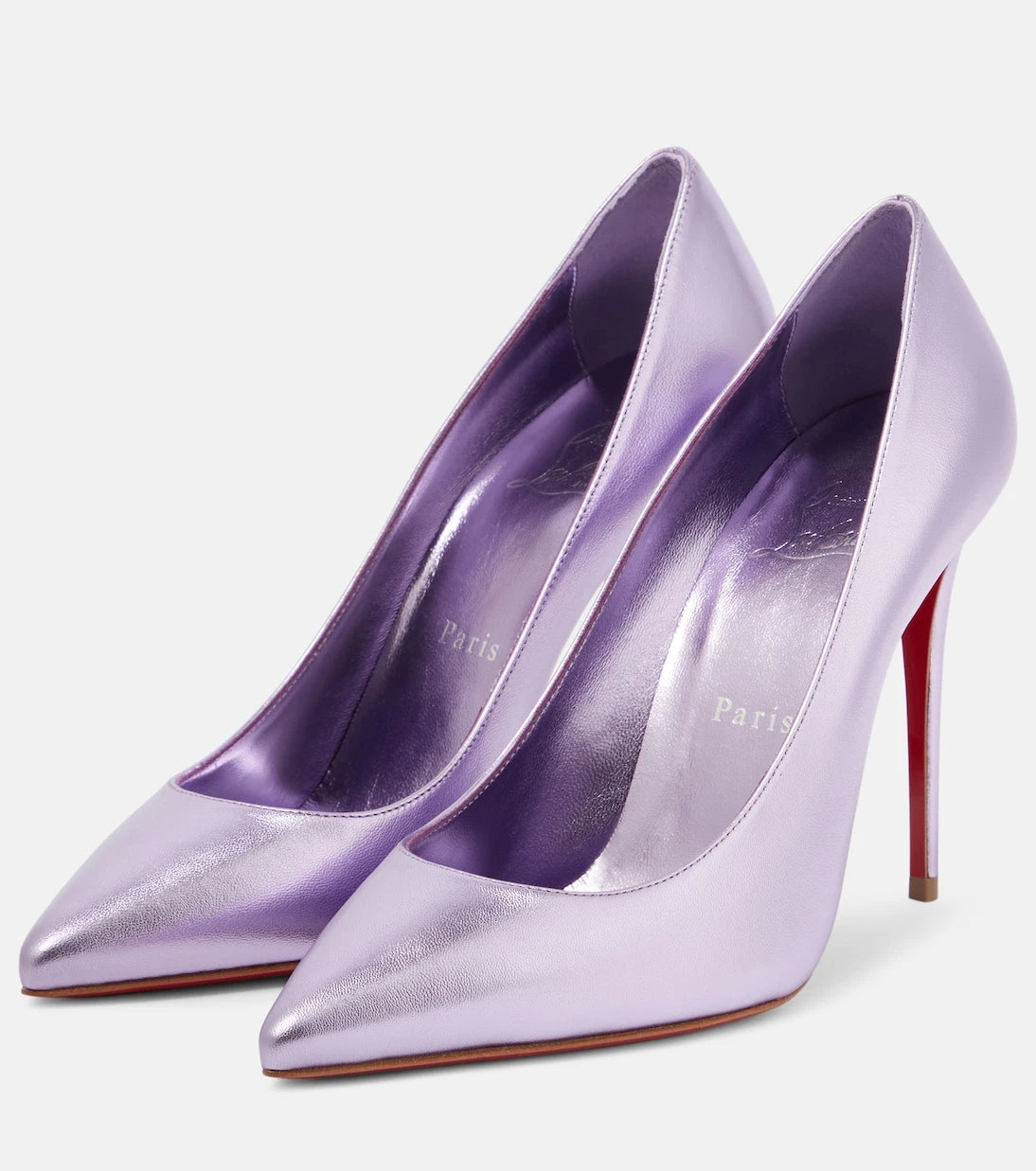Christian Louboutin - حذاء كيت 100 بكعب عالٍ من الجلد المعدني