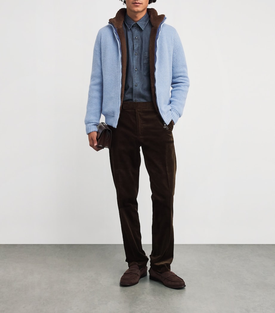 Cashmere-Mink Bomber Jacket A.13 SKY NATURALE