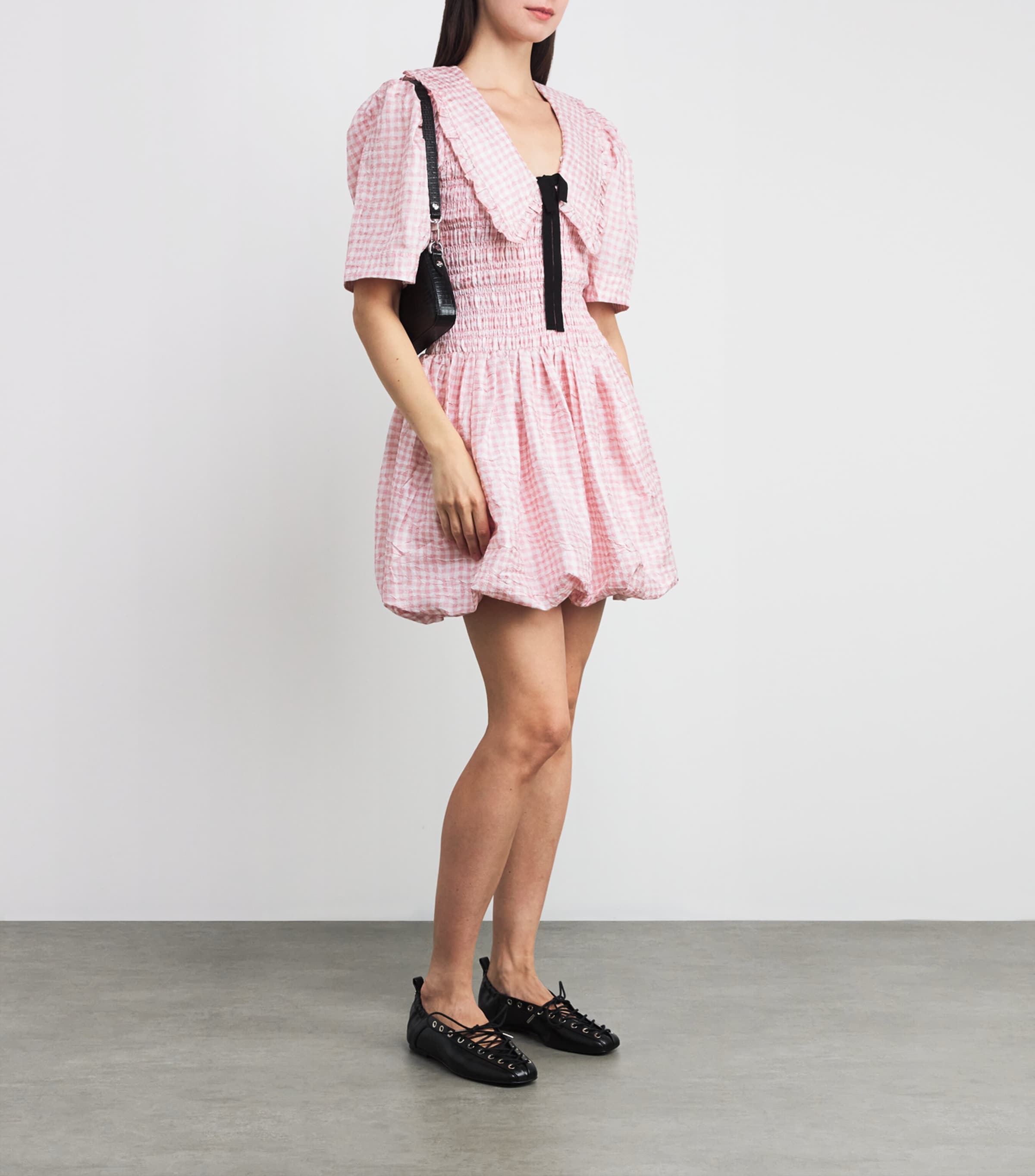 GANNI Pink Check Mini Dress