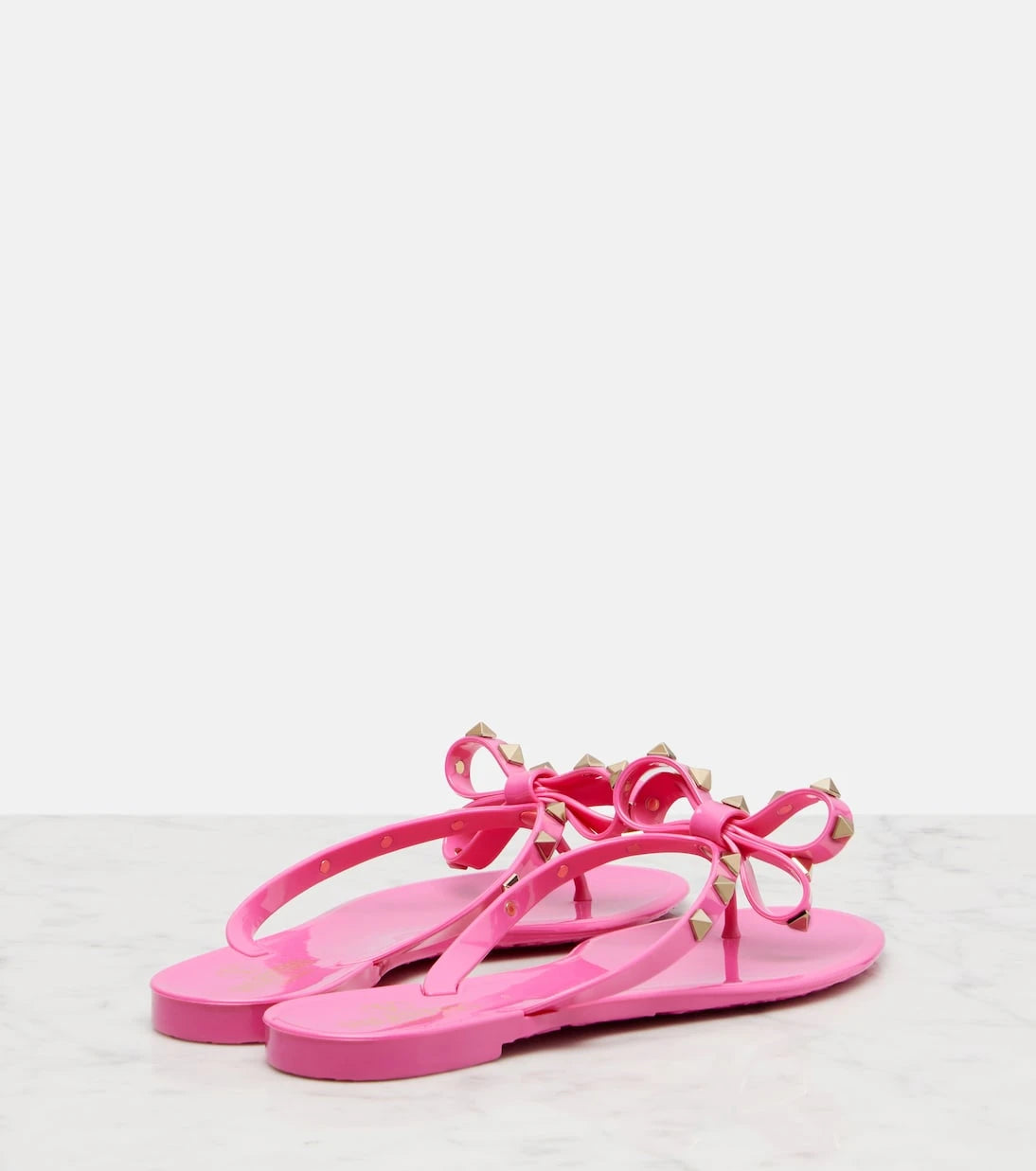 Valentino Garavani - Rockstud bow-detail thong sandals