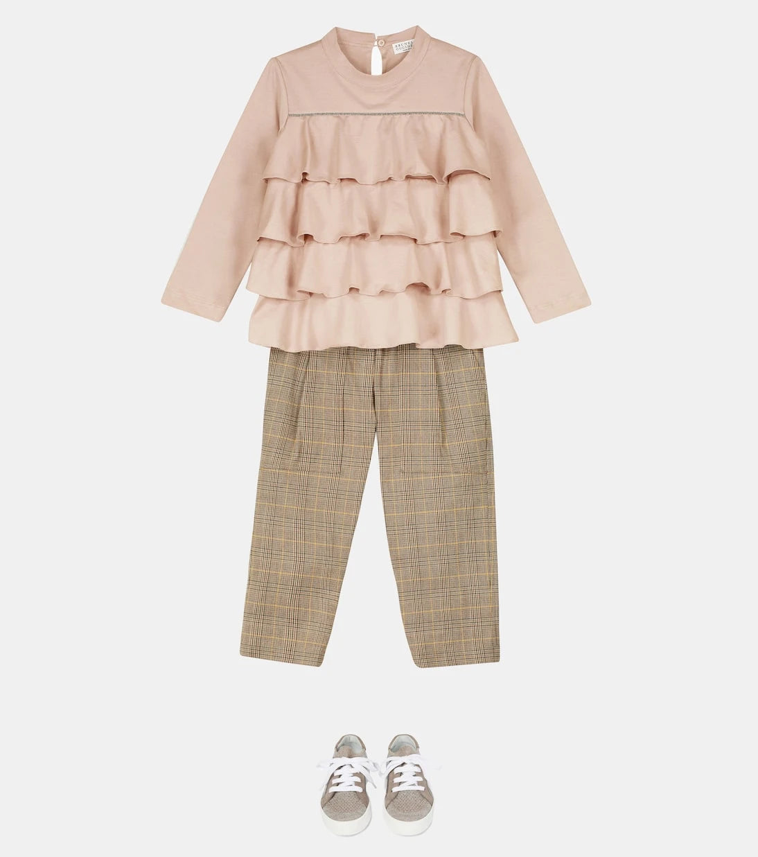 Brunello Cucinelli Kids - Checked stretch-cotton pants