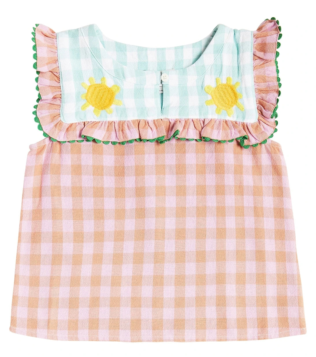Stella McCartney Kids - Gingham ruffled cotton top