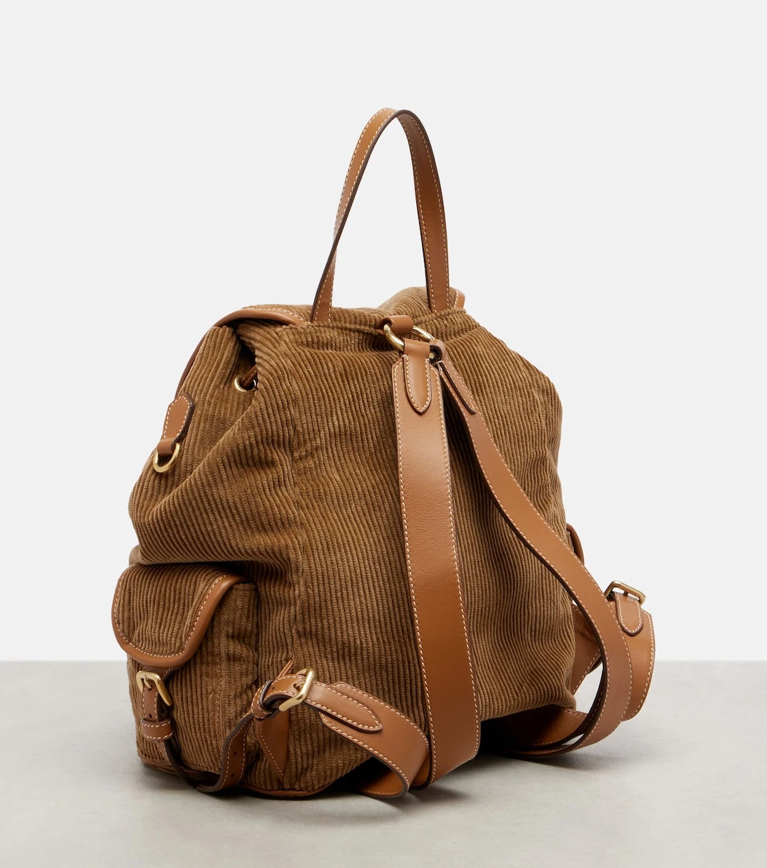 Miu Miu - Leather-trimmed corduroy backpack