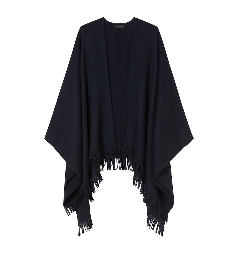 Marina Rinaldi Blue Virgin Wool Odessa Poncho