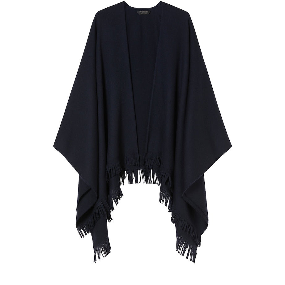 Marina Rinaldi Blue Virgin Wool Odessa Poncho