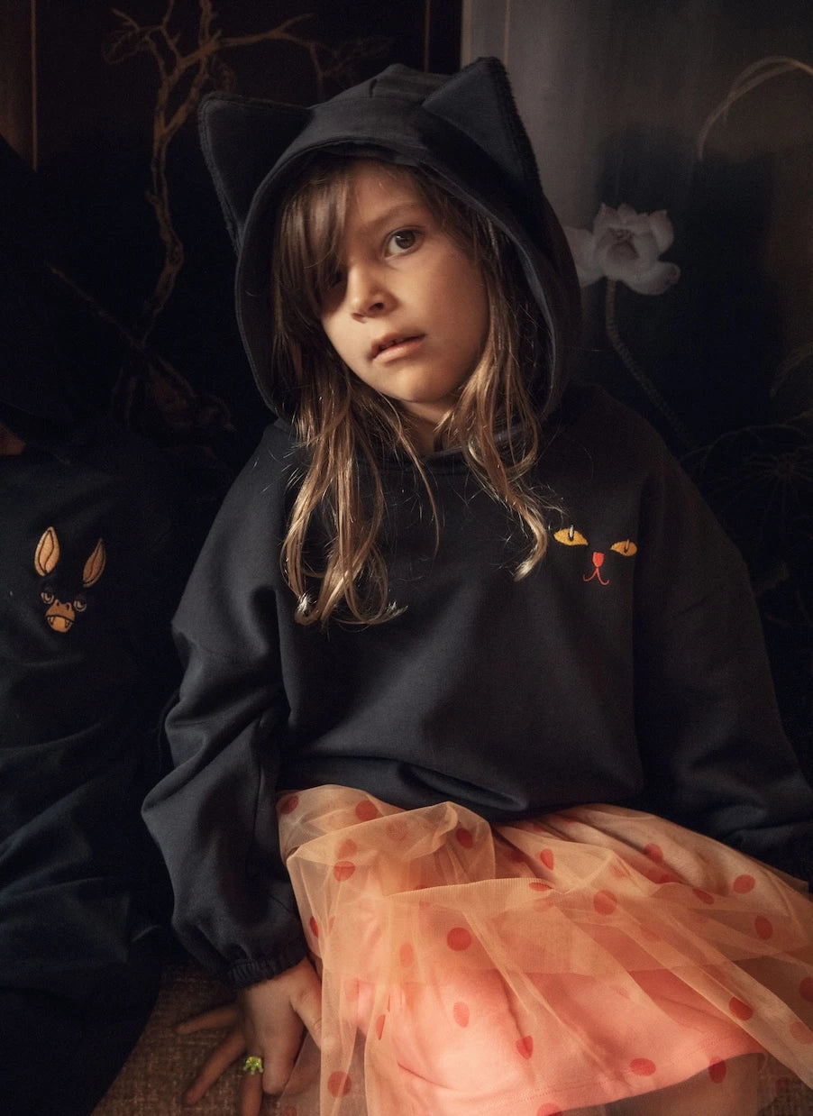 Mini Rodini - Cat Ears cotton jersey hoodie