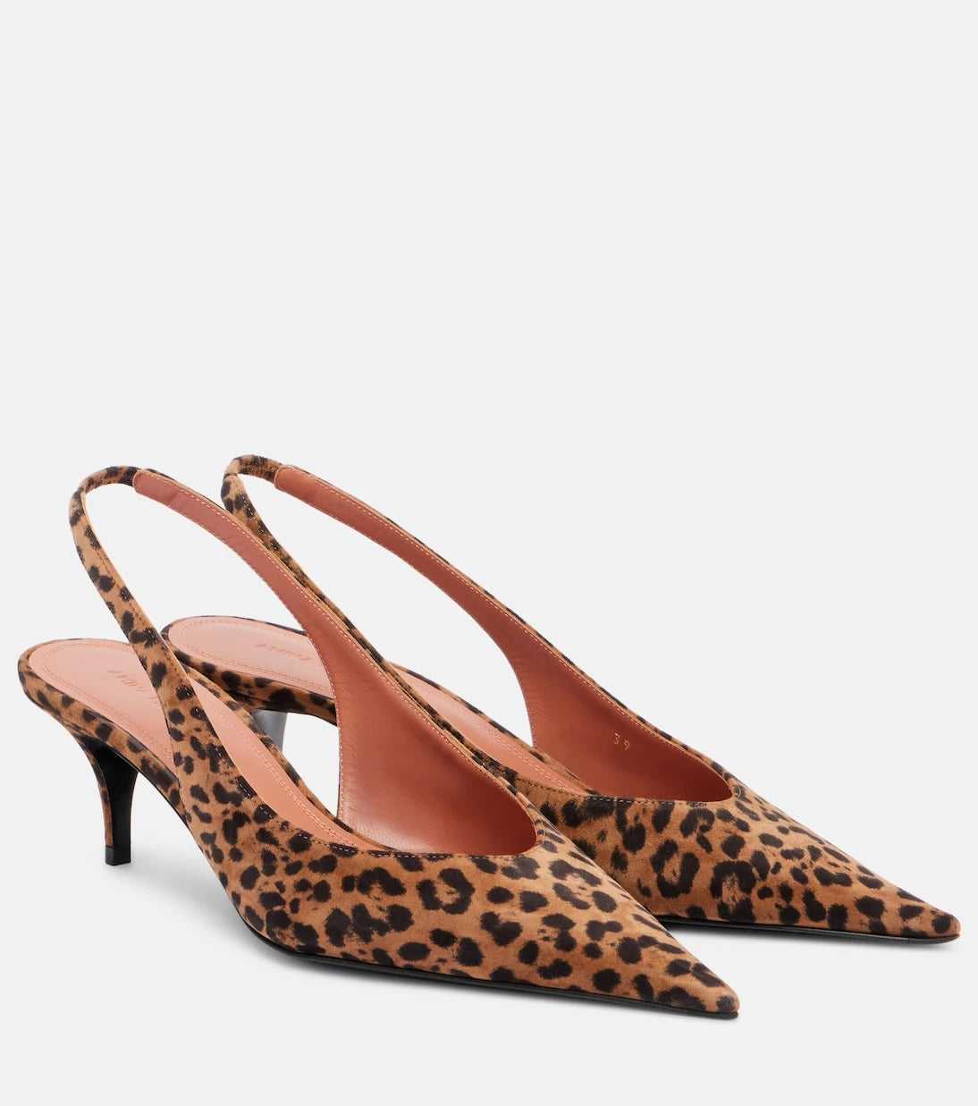 Amina Muaddi - Anok 55 leopard-print suede slingback pumps