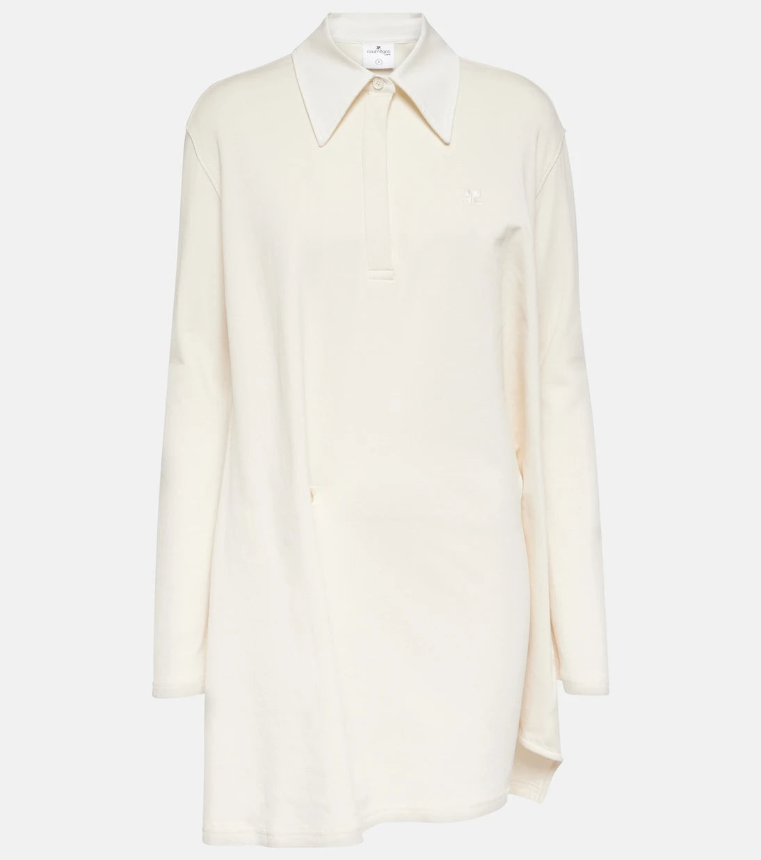 Courrèges - Asymmetric cotton-blend piqué minidress