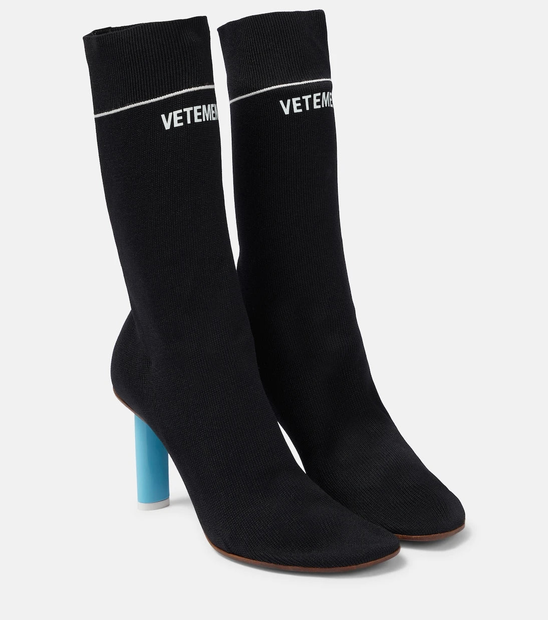 Vetements - Logo knit ankle boots