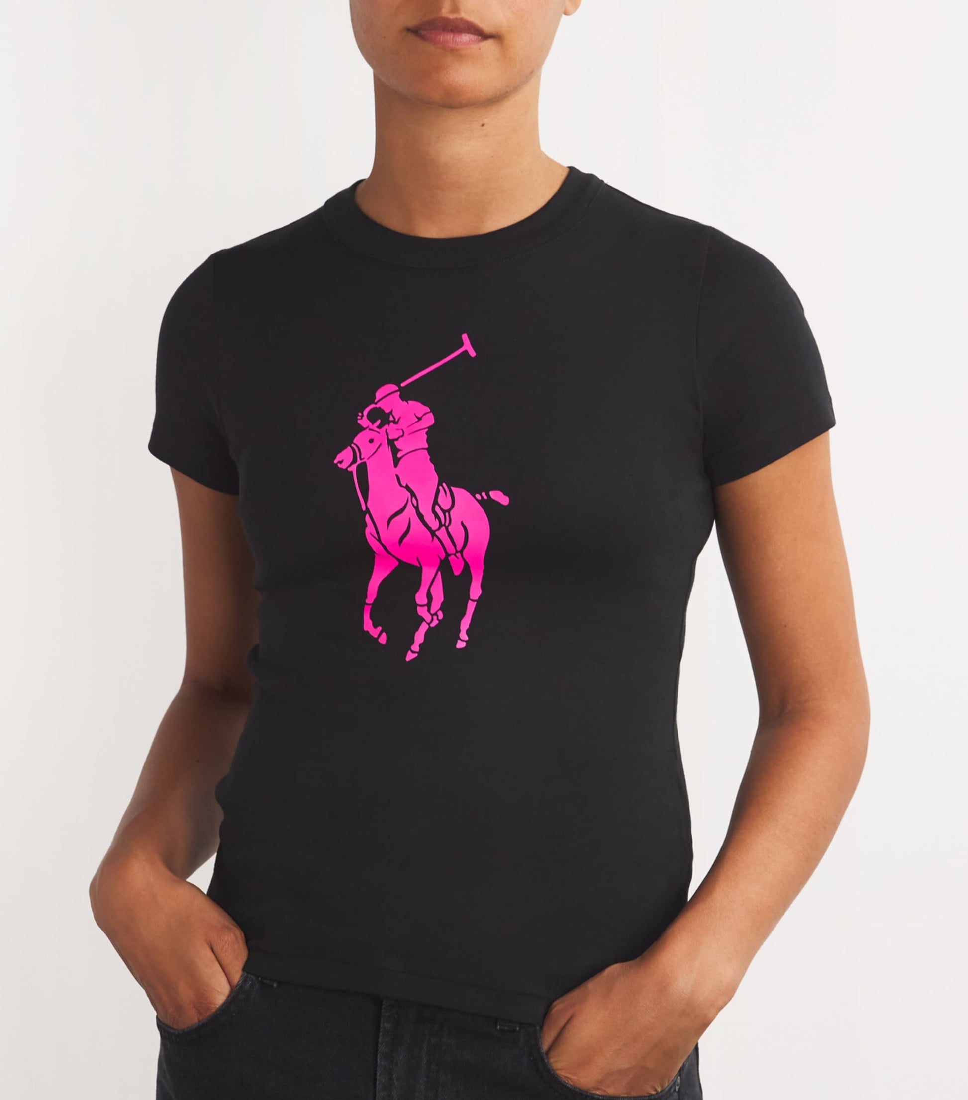 Polo Ralph Lauren Black Cotton Polo Pony T-Shirt