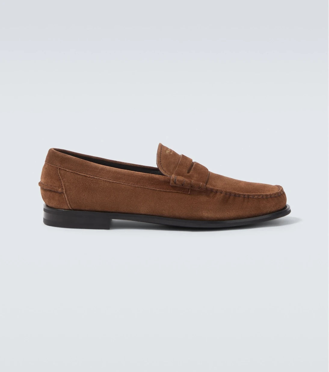 Prada - Suede penny loafers