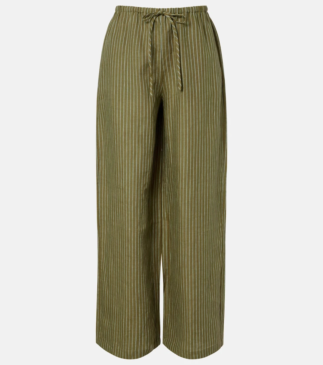 Staud - Mateo pinstripe linen wide-leg pants