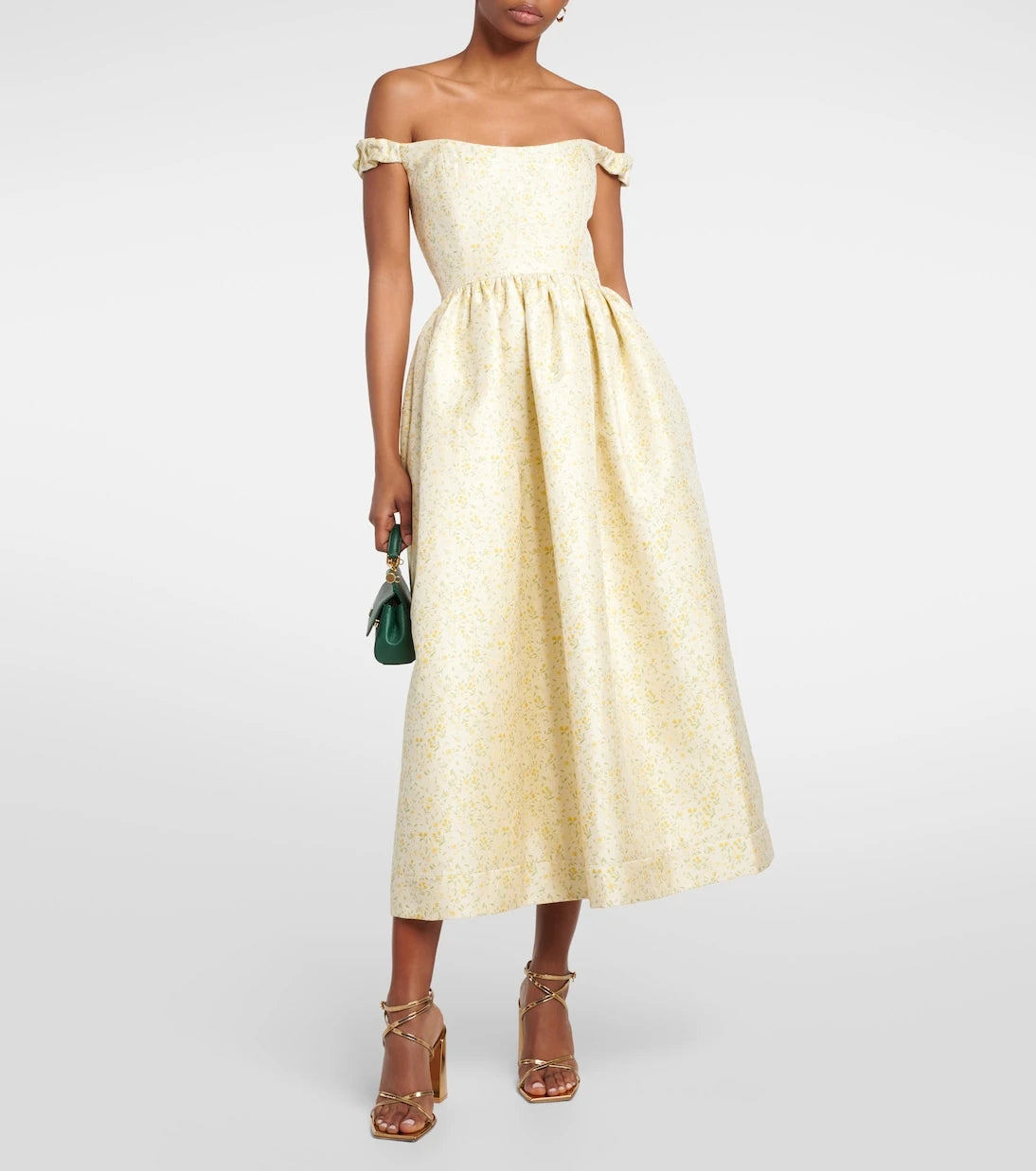 Markarian - Off-shoulder embroidered midi dress