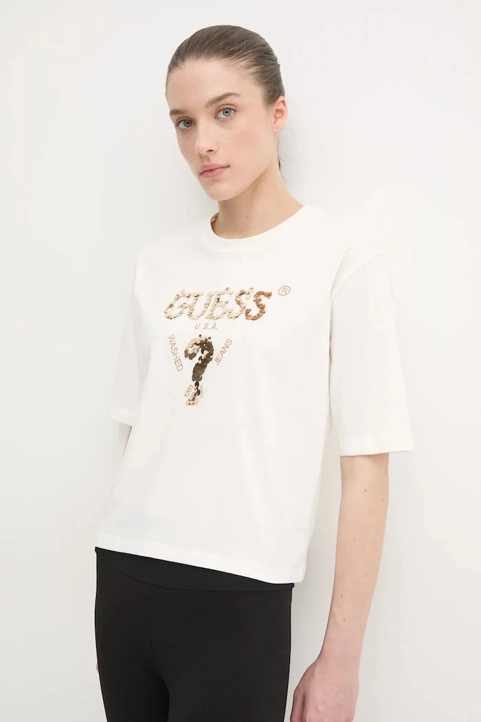 Памучна тениска Guess AURLIE