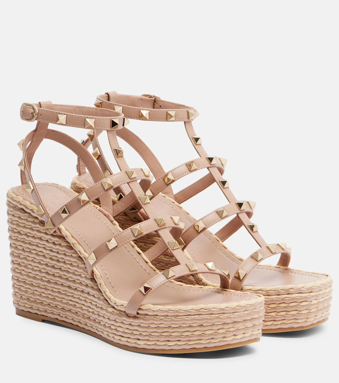 Valentino Garavani - Rockstud leather wedge sandals