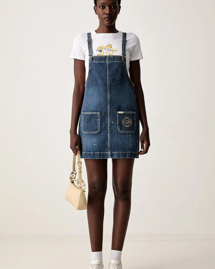 Guess Jeans Pamuk ve elastanlı kadın tişört X MINIONS