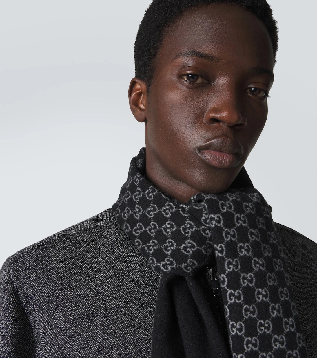 Gucci - GG wool and cashmere scarf