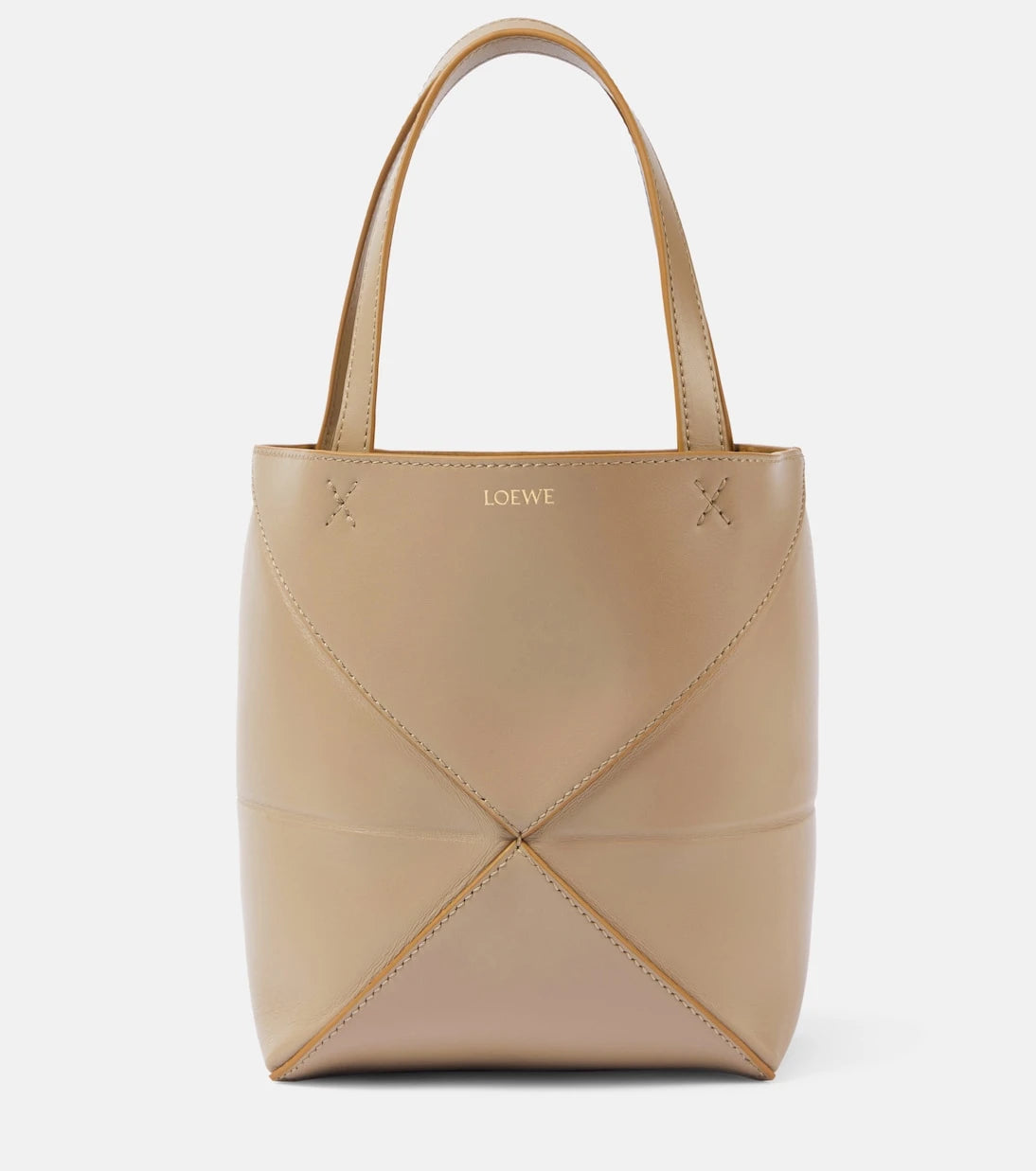 Loewe - حقيبة توت جلد ميني بازل فولد