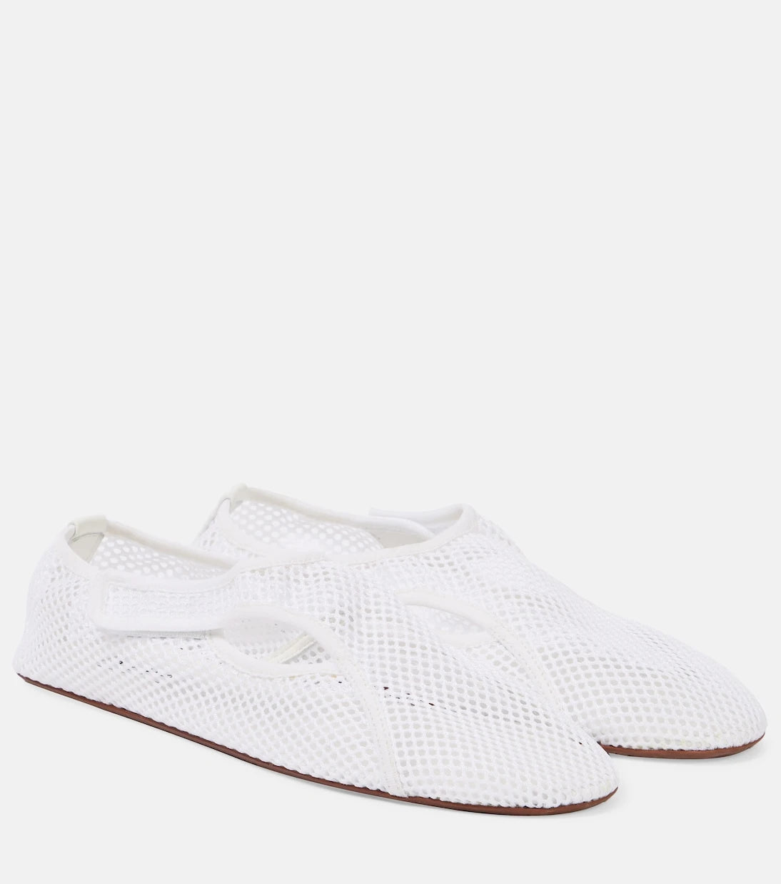 Alaïa - Flex leather-trimmed mesh ballet flats
