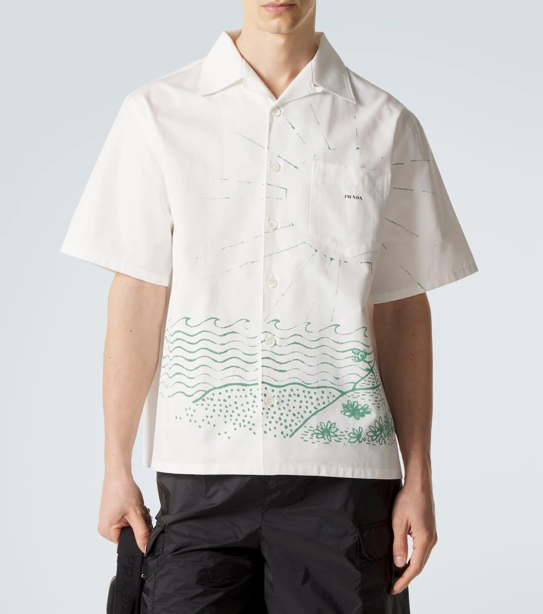 Prada - Printed cotton bowling shirt