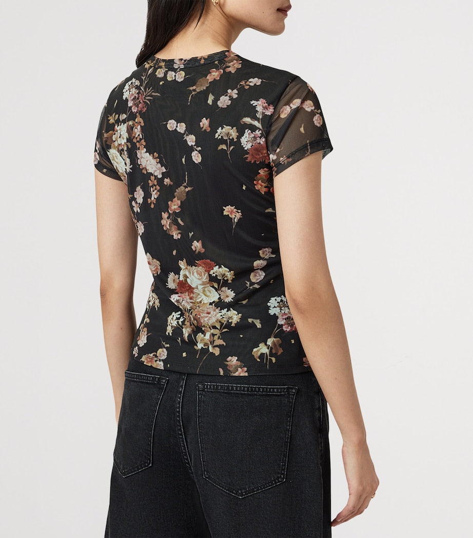 Floral Print Ellie T-Shirt ARMADA BLACK