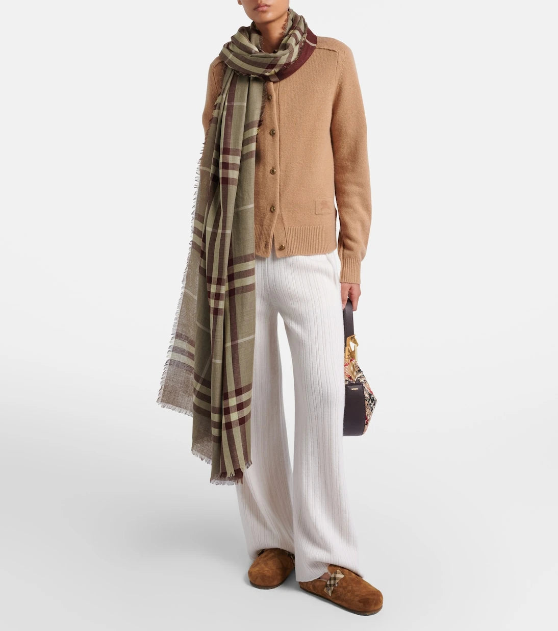 Burberry - Burberry Check wool and silk scarf
