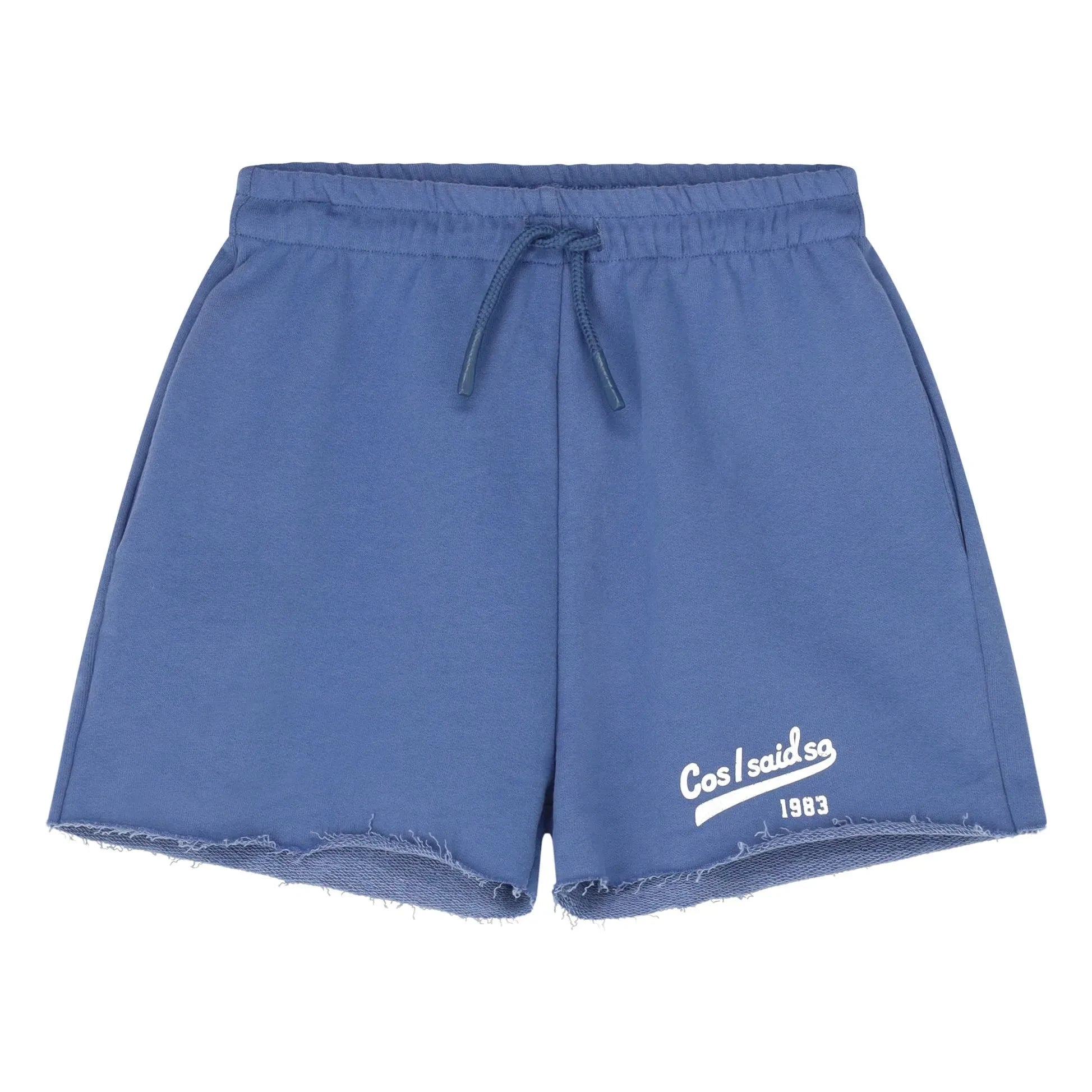 Cos I Said So - Cut Off Logo Jogger Shorts Organic Cotton | Blue