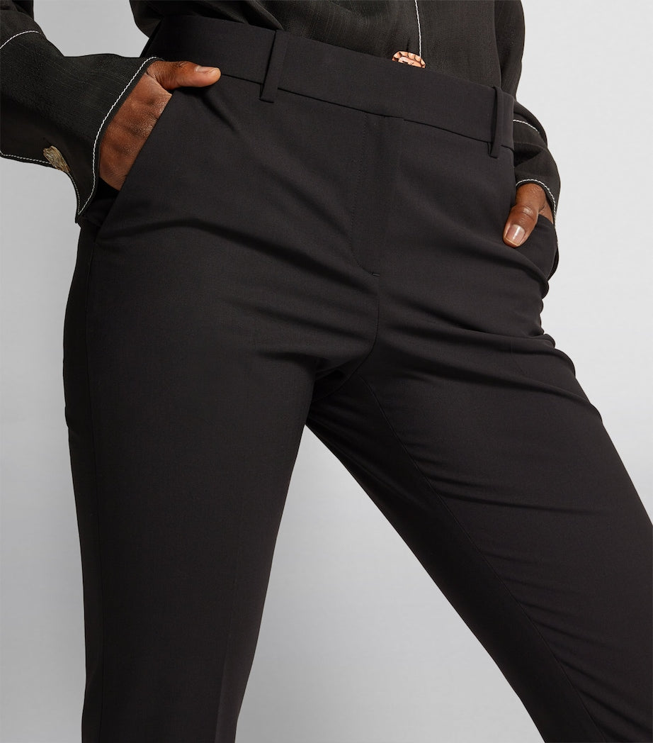 Theory Black Good Wool Cropped Treeca Trousers