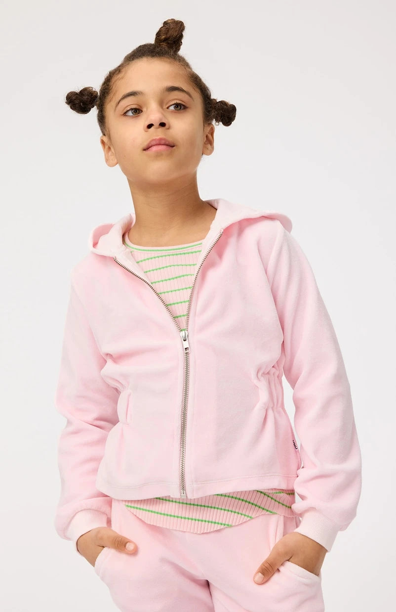 Molo - Madge gathered zip-up velour hoodie