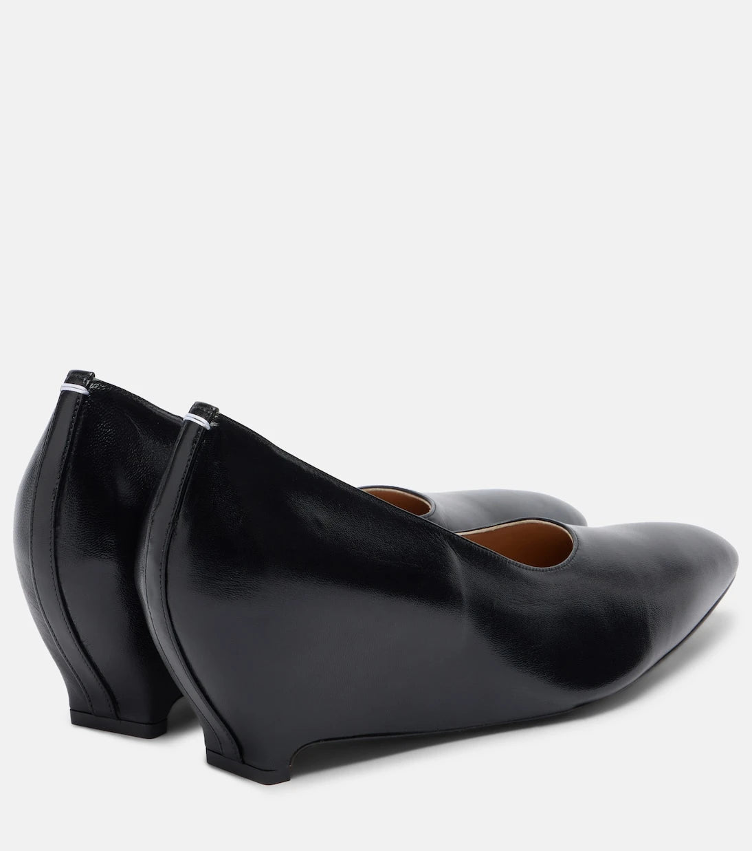 Maison Margiela - Leather wedge pumps