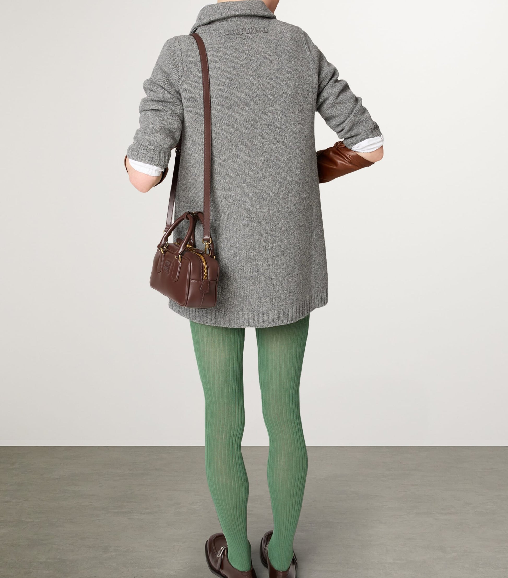 Brown Leather Arcadie Top-Handle Bag