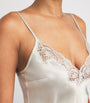 Gilda & Pearl Ivory Silk Lace-Trim In My Boudoir Long Nightdress