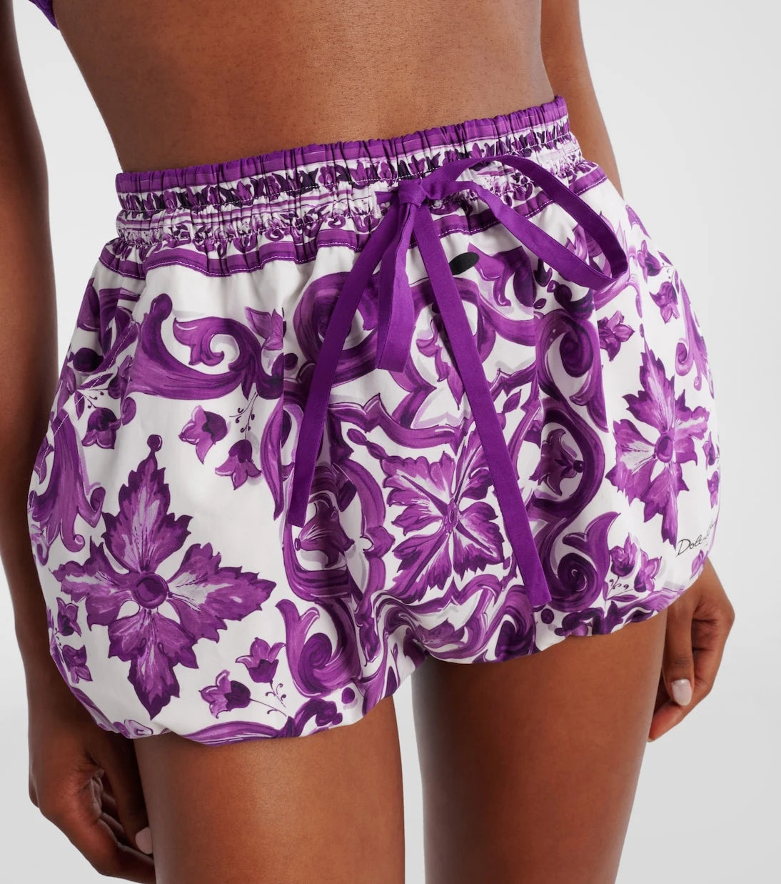 Dolce&Gabbana - Majolica cotton poplin shorts